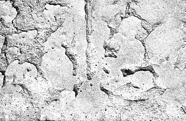 Distress old cracked concrete vector texture. EPS8 illustration. Black and white grunge background. Stone, asphalt, plaster, marble. My collection of background textures.