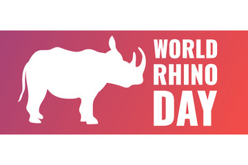 World Rhino Day. September 22. Holiday concept. Template for background, banner, card, poster with text inscription. Vector EPS10 illustration.