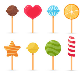 Colorful candies with various spiral 