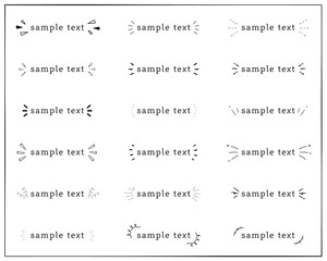 注目マークの手書きの飾りイラストのセット／閃く／気づく／驚く／枠／あしらい