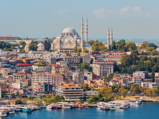 Naklejka premium Istanbul, city view, old low-rise buildings