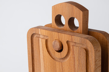 New wooden cutting board isolated on white