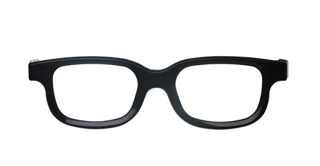 Front view of classic black eyeglasses frame