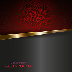 Abstract dark red mesh background, obliquely striped gold color