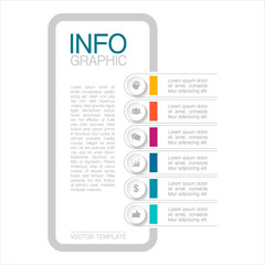 Vector infographic template with 6 steps or options. Data presentation, business concept design for web, brochure, 