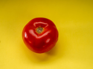 Tomato with yellow background