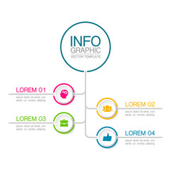 Vector infographic template with 4 steps or options. Data presentation, business concept design for web, brochure, 