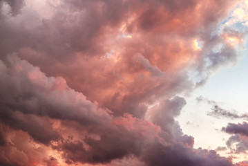 Beautiful pink sunset sky