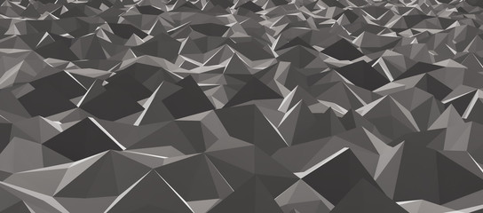 polygon dreiecke mit lichtquelle, perspektivisch als gebirge für hintergründe oder banner 