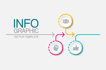 Vector infographic template with 3 steps or options. Data presentation, business concept design for web, brochure, 