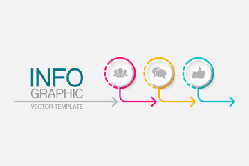 Vector infographic template with 3 steps or options. Data presentation, business concept design for web, brochure, 
