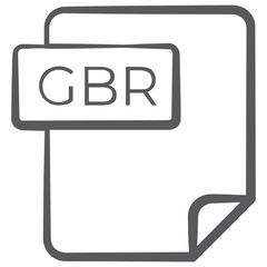 
Line vector design of gbr file icon
