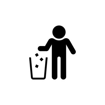 Garbage recycling sign. Trash icon. The basket symbol is isolated on a white background. EPS 10