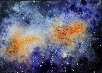 hand painted water color cosmos night sky 