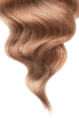 Naklejka premium Brown shiny hair on white background, isolated