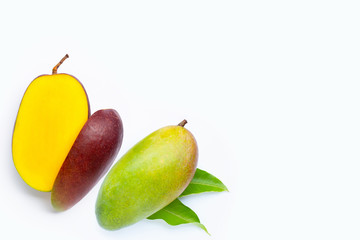 Tropical fruit, Mango  on white background.