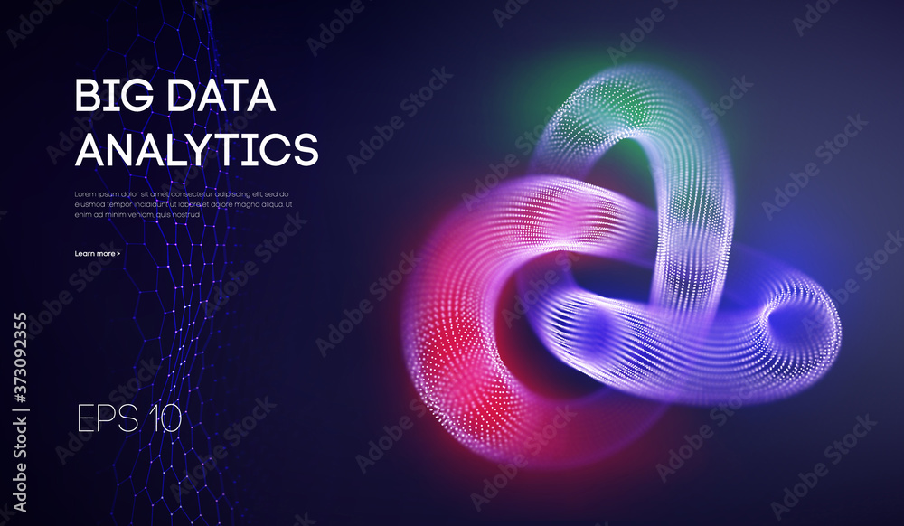 Poster big data network information background. internet analytics and computer technology. business analys