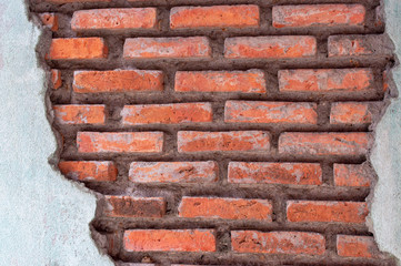 A red brick wall with grunge cracks, a cement wall that peels away inside. Creative pictures for...