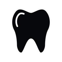 Tooth Dental Dentist Black and White Line Icon Vector