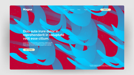 Homepage, landing page background. Abstract liquid, fluid shapes composition. 3D effect with blend gradient. Eps10 vector.