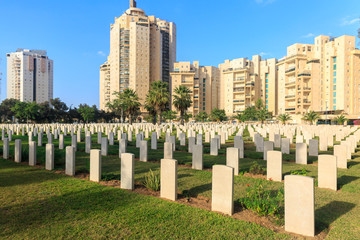 Tombs on military cemetery of Australian cavalry corps in Beer Sheba who are died at First World War