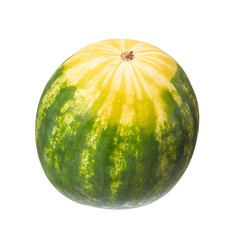Striped watermelon with yellow spot