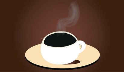 Light brown coffee cup and coffee