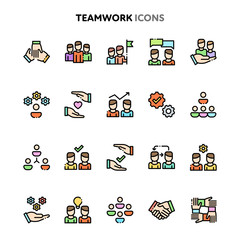 Teamwork Icon Set. Linelo Color Series.