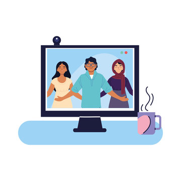 indian muslim women and man cartoons in computer vector design