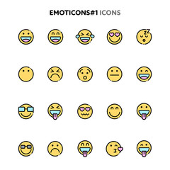 Emoticons Icon Set. Linelo Color Series.