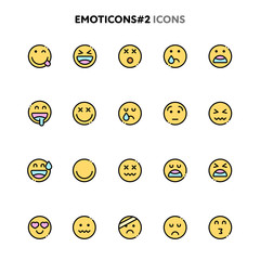 Emoticons Icon Set. Linelo Color Series.