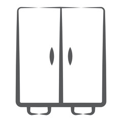 
Cupboard icon style for arranging clothes, line vector 
