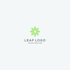 Abstract leaf line logo design vector template vector illustration.