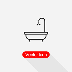 Bath Icon, Bathroom Sign Vector Illustration Eps10