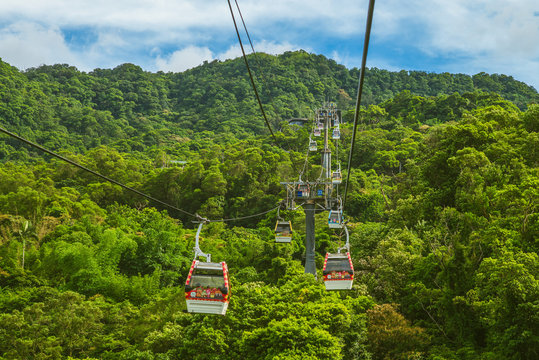August 18, 2020: Maokong Gondola, a gondola lift transportation system in Taipei, Taiwan. It was opened on 4 July 2007 and operates between Taipei Zoo and Maokong.