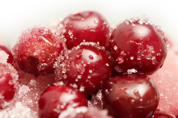 Preparing organic cherry jam. Sweet homemade black cherry jam.