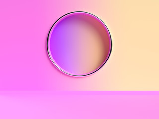 pink yellow wall gradient abstract 3d rendering scene
