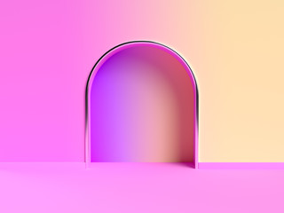 pink yellow wall gradient abstract 3d rendering scene