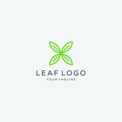 Abstract leaf line logo design vector template vector illustration.