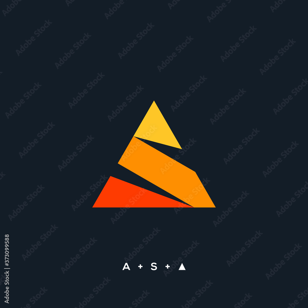 Wall mural initial logo AS triangle flat