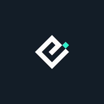 initial logo ej geometric monogram
