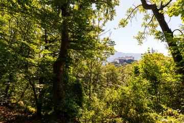 Festung Hohensalzburg in Salzburg Österreich vom Kapuzinerberg
