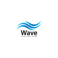wave water logo template design vector