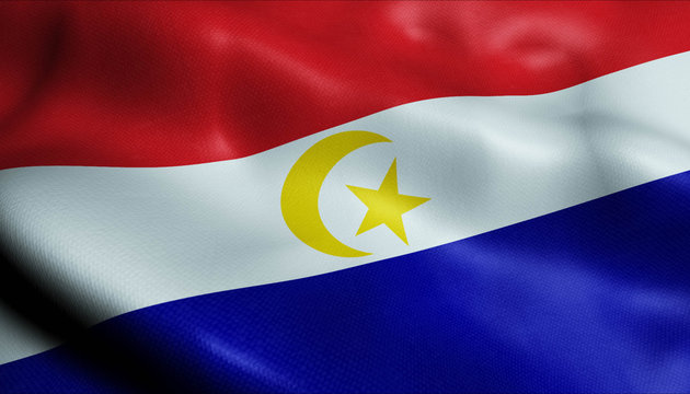 3d Waving Malaysia City Flag Of Johor Bahru Closeup View Stock Illustration Adobe Stock