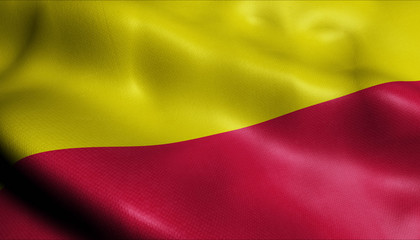 3D Waving Netherlands City Flag of Culemborg Closeup View