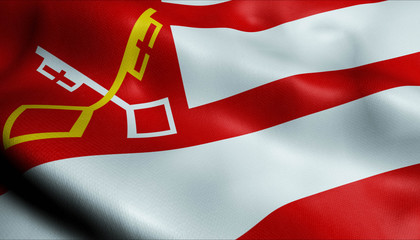 3D Waving Netherlands City Flag of Boxtel Closeup View