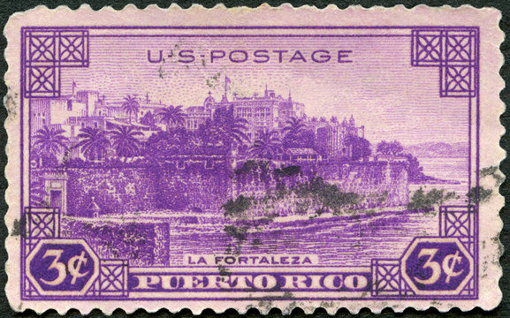 USA - 1937: shows La Fortaleza, San Juan, Puerto Rico, 1937