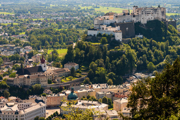 Festung Hohensalzburg in Salzburg Österreich vom Kapuzinerberg