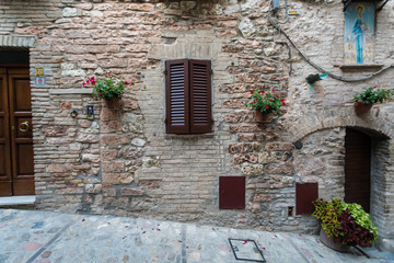 Fototapeta na wymiar Città medievale di Spello, Umbria