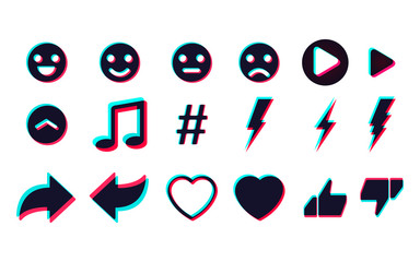 Web icons template, app, ui. Social media concept. Vector illustration EPS 10